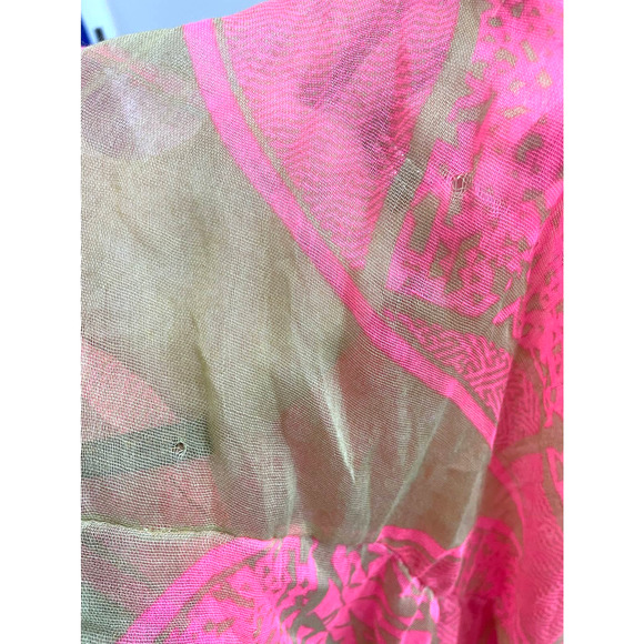 Do everything in Love Tan Neon Pink light weight Infinity Scarf - Picture 7 of 11